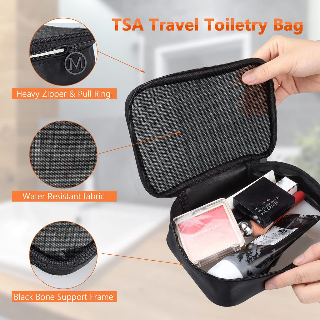 DARIN TSA Approved Clear Toiletry Bag Tansparent Travel Makeup Bag Zipper Cosmetic Pouch, Airline 3-1-1 Rule Carry-On Flight Liq