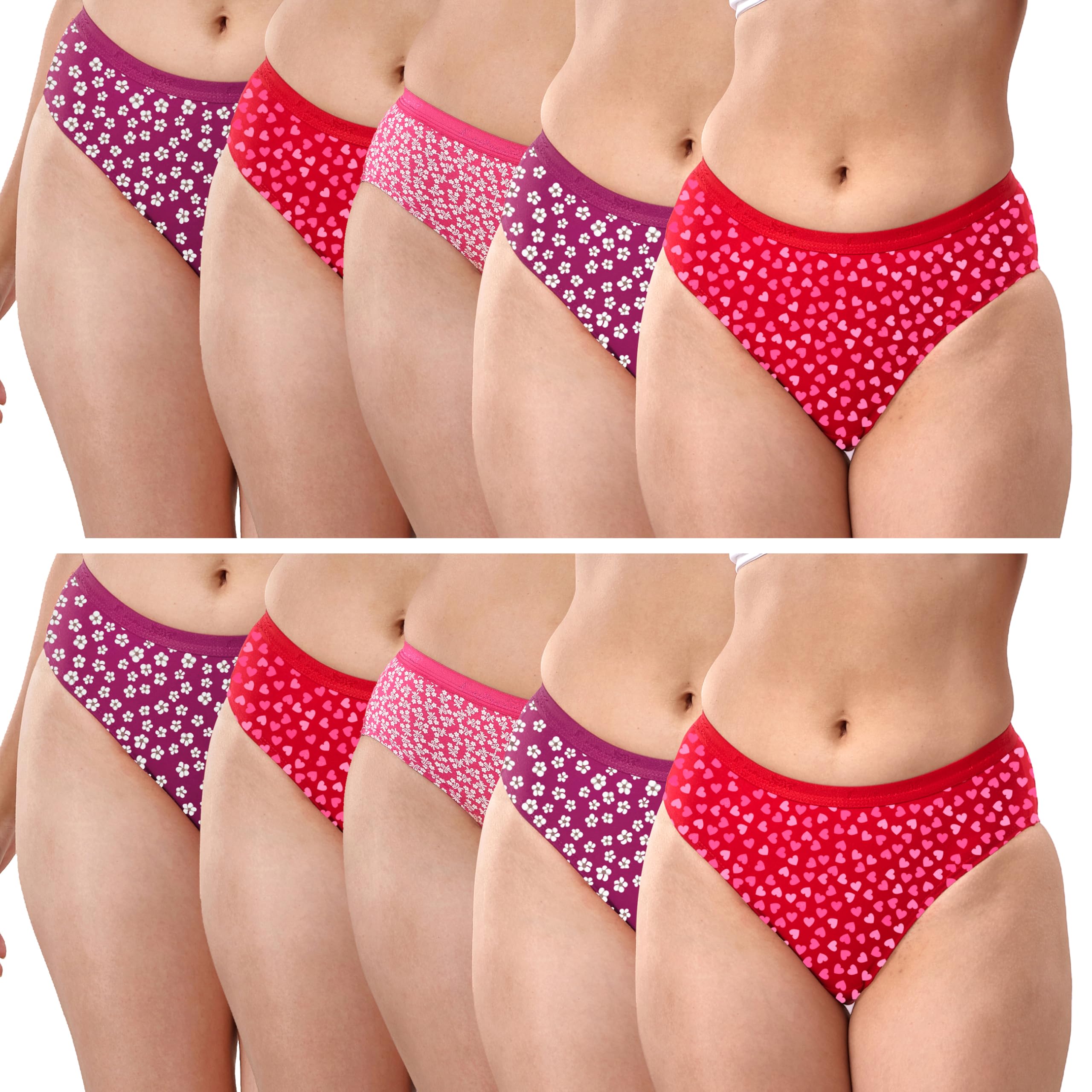 Lyra Lux WomenS Floral Cotton Panty (Pack Of 10)