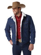 Wrangler Men's Style Cowboy Cut Western Lined Jacket, Denim/Sherpa, XX-Large