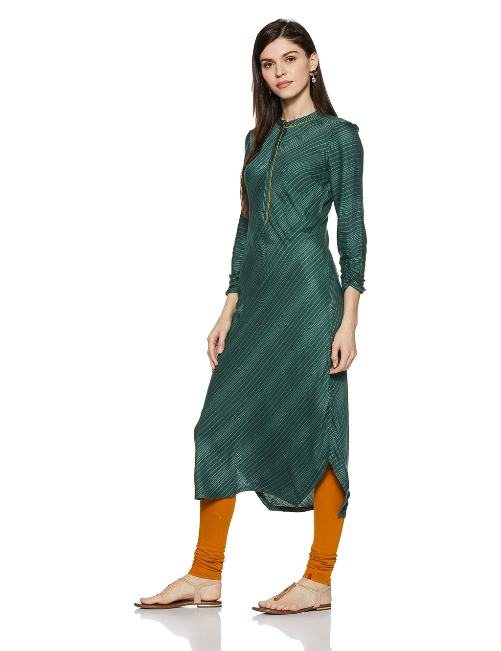 Aurelia Women'S Cotton Asymmetrical Hemline Kurta