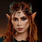 FRESHME Elf Ears with Piercings Earring Cuffs Set - Cosplay Fairy Pixie Ears with Pearl Earrings Chain Set, Non-Piercing Cartila