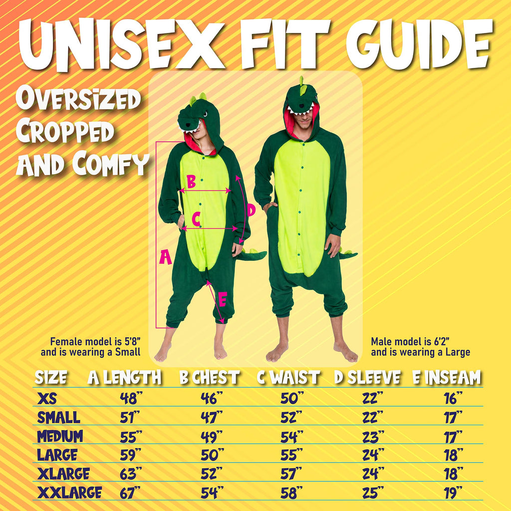 Funziez! Dinosaur Costume - Trex Cosplay - Reptile One Piece Pajama (Green, XX-Large)