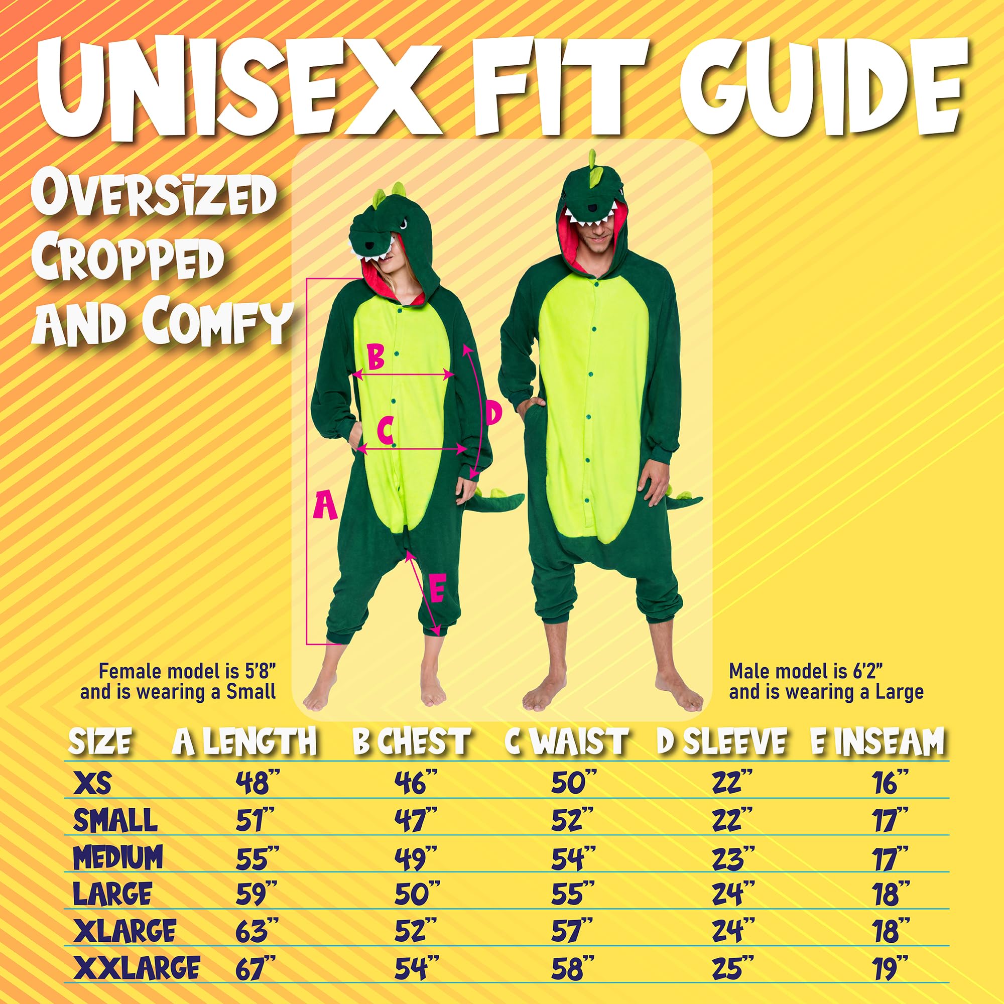 Funziez! Dinosaur Costume - Trex Cosplay - Reptile One Piece Pajama (Green, XX-Large)