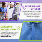 AMZ Medical Supply Disposable Lab coats for Adults XX-Large, Blue SMS Medical PPE Disposable clothing 100 Pack, Waterproof Lab c
