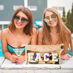 Belanttega Boho Patch GLAM Makeup Bag Clear Toiletry Bag Varsity Letter Travel Cosmetic Bag beige Transparent Waterproof Snacks