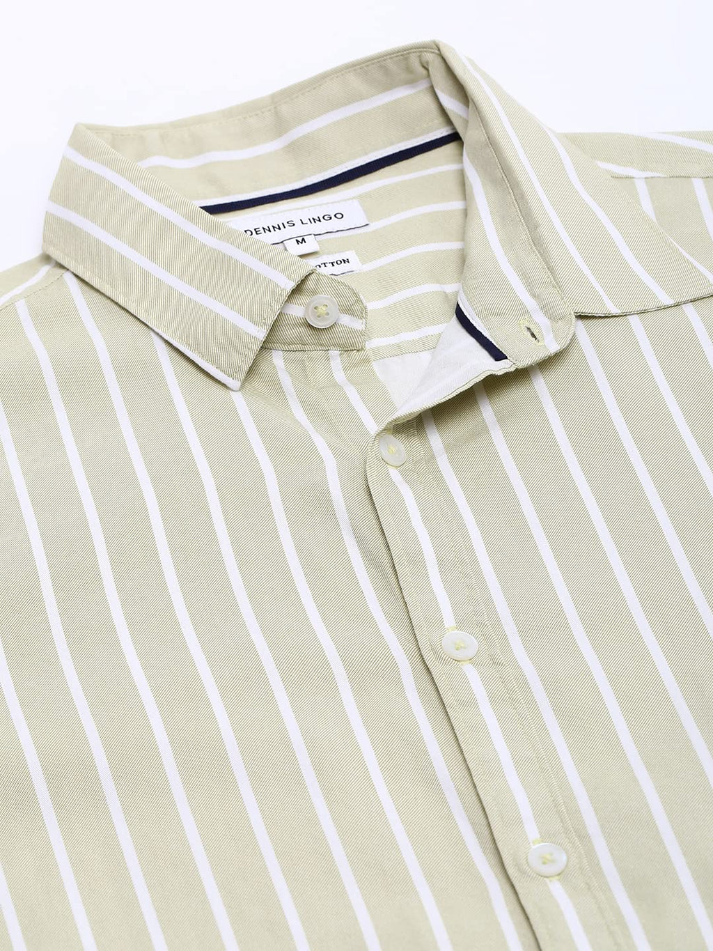 Dennis Lingo MenS Beige Striped Slim Fit Casual Shirt