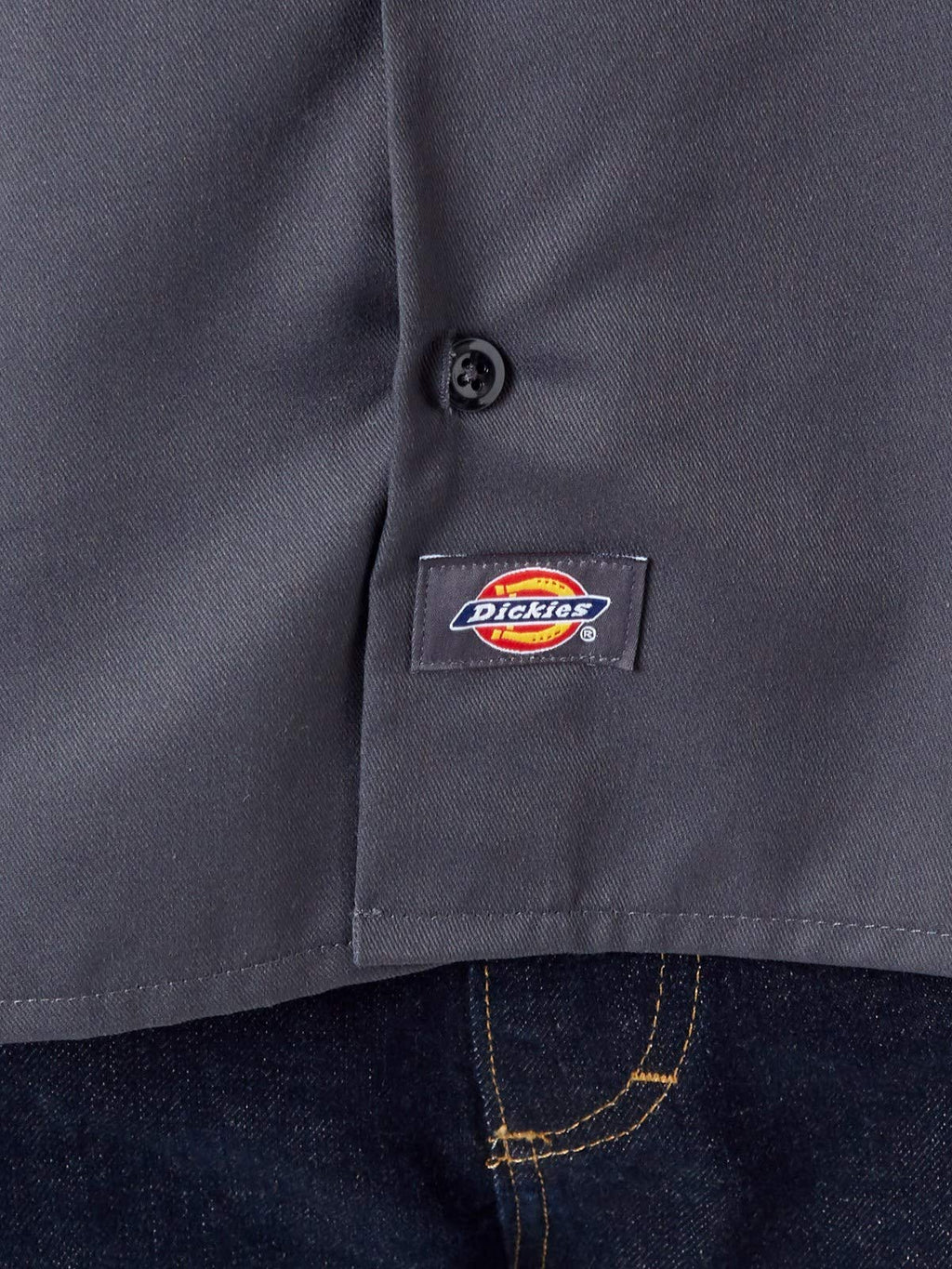 Dickies Men's Long Sleeve Work Shirt, Charcoal, Large