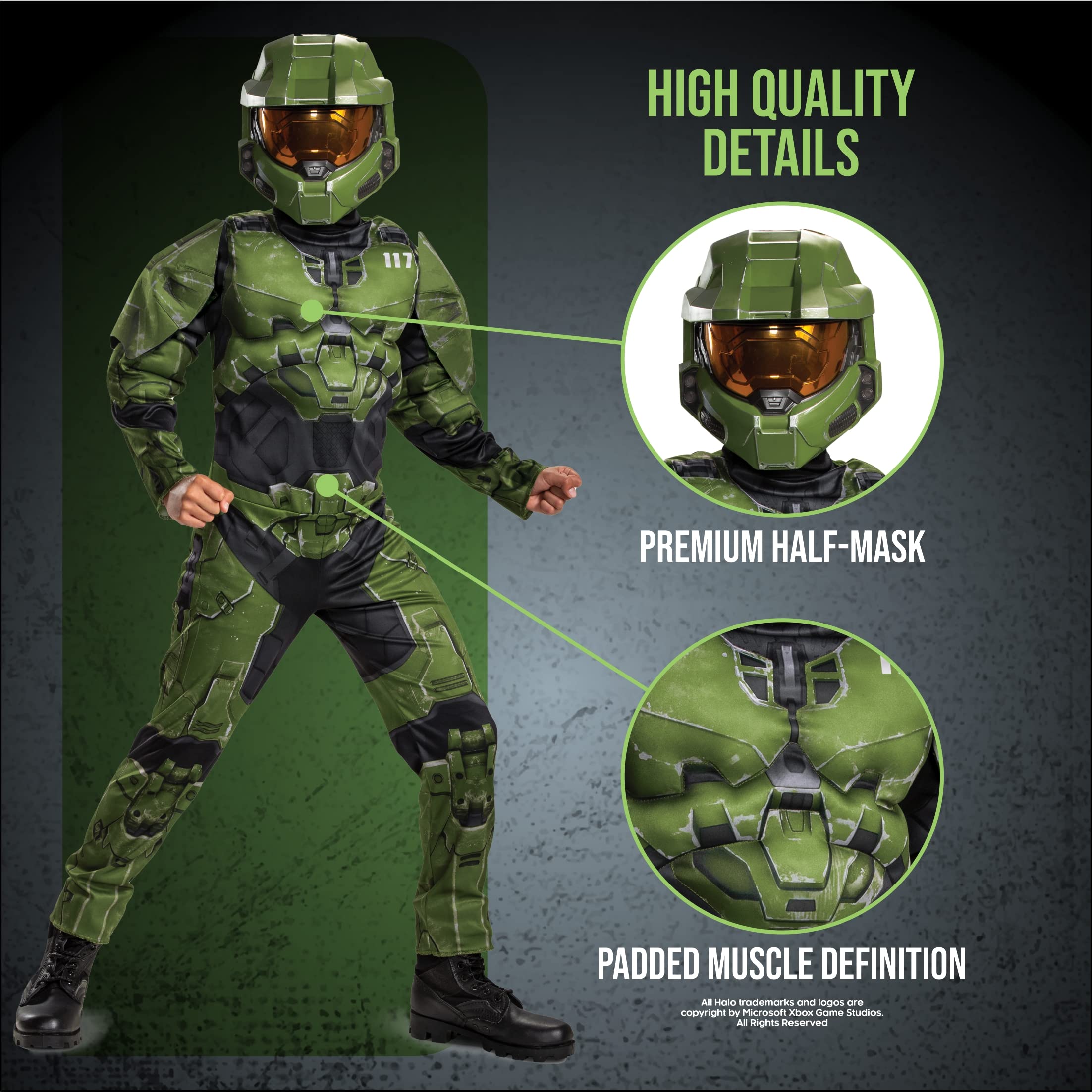 Disguise DG104999K Boys Halo Master Chief Infinite Muscle Child Costume - Medium 7-8