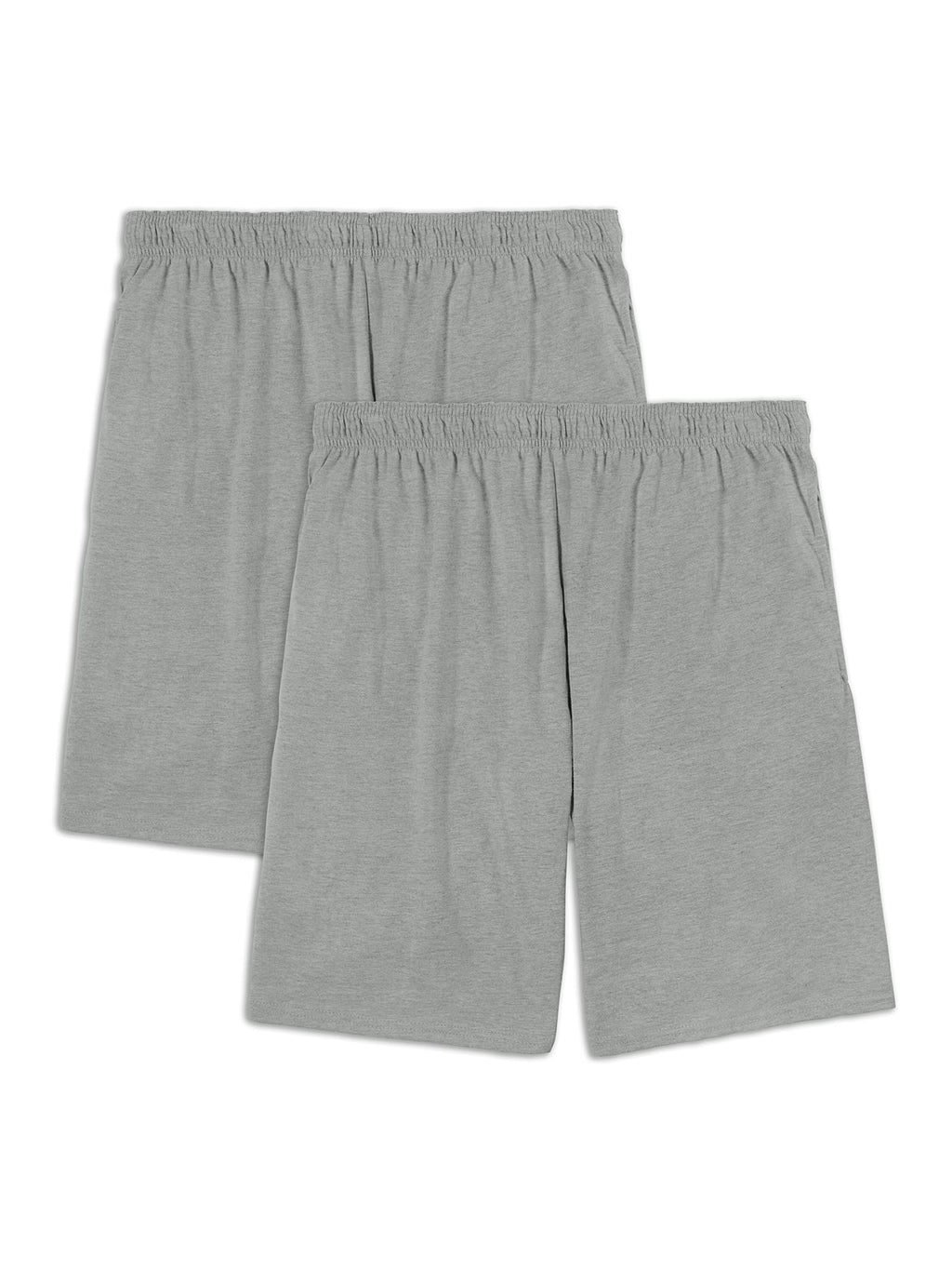 Fruit of the Loom Men's Eversoft Cotton Shorts with Pockets (S-4xl), 2 Pack-Grey Heather