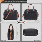 ADISA texture stripes handbag shoulder bag for women and girls with sling belt (AD4074-BLA)