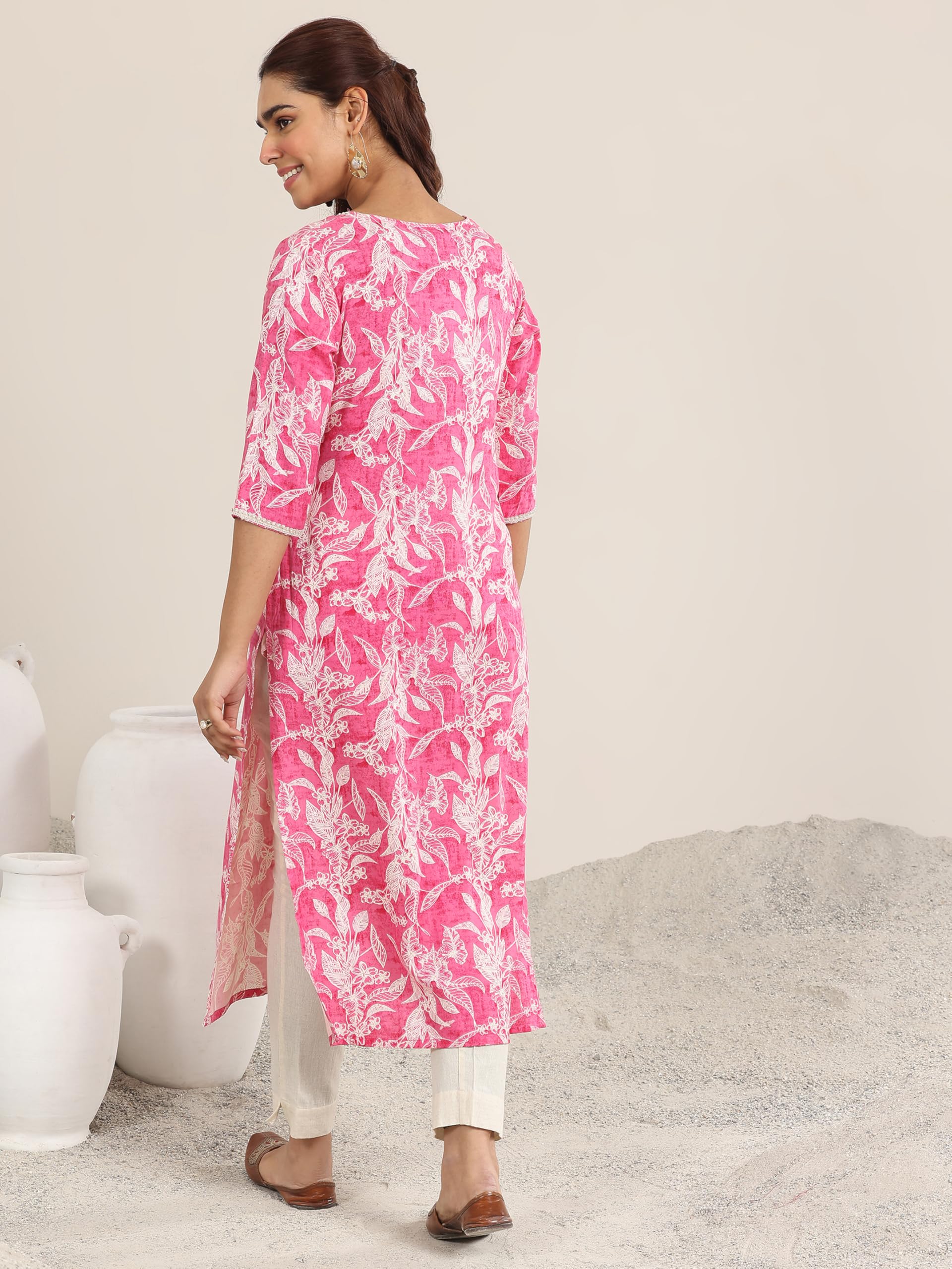 Libas WomenS Viscose Printed Regular Kurta (29473O Pink