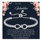 Godmother Proposal Gift Infinity Bracelets for Women Godmother Gifts for Her Cross Bracelet Birthday Religious Jewelry Easter Ba
