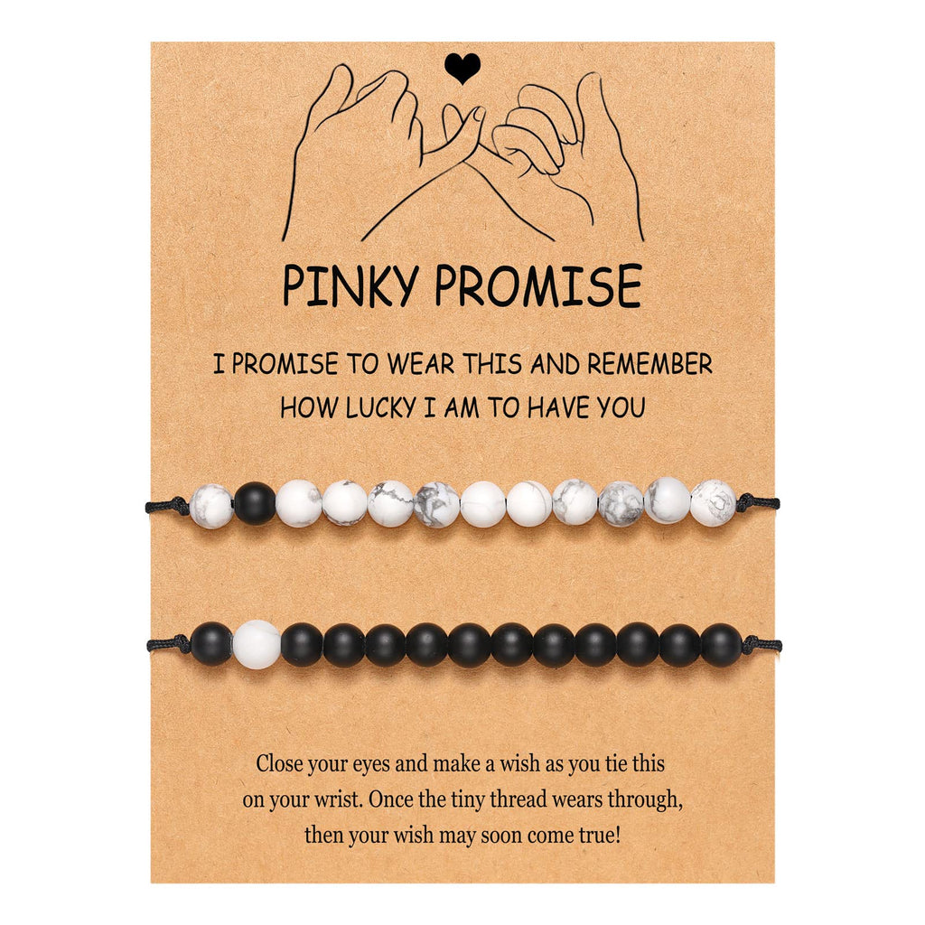 UNGENT THEM Gifts for Him Boyfriend from Girlfriend Matching Couples Bracelets Distance Relationship Pinky Promise Valentines Sw