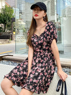 Kotty WomenS Fit And Flare Black, Pink, Grey Dress