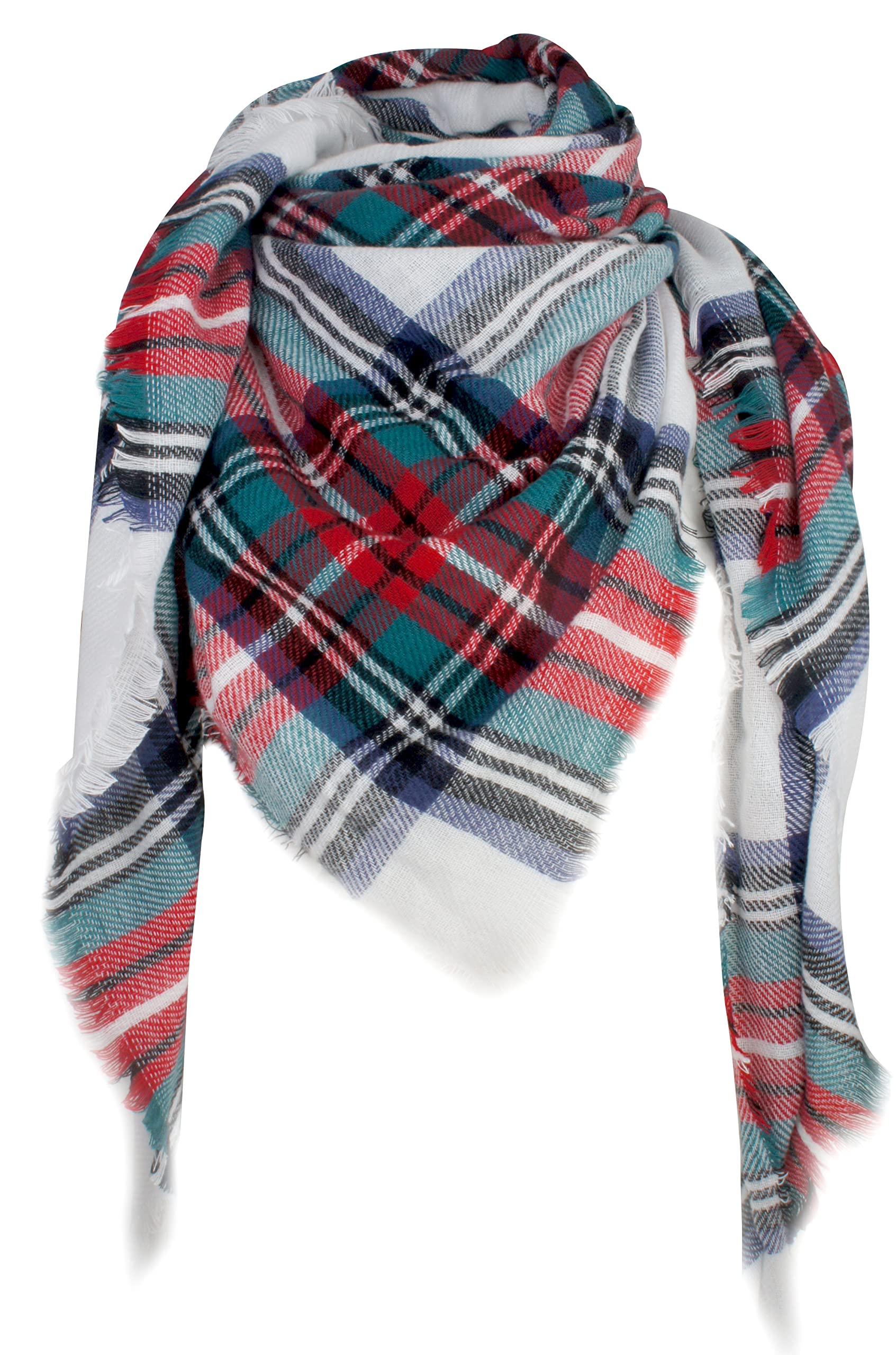 VIVIAN & VINCENT Fall Winter Scarf Classic Tassel Plaid Tartan Scarf for Women Warm Soft Chunky Large Blanket Wrap Shawl Scarves