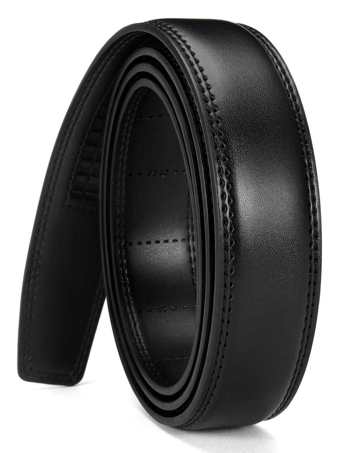 Chaoren Ratchet Belt Strap Only 1 1/4, Replacement Leather Belt 1.25 Without Buckle, Black, 36 To 42 Waist Adjustable 36-42