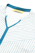 Aurelia White Striped Cotton Regular Kurta For Women