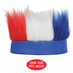 Beistle Patriotic Hairy Headband, Red/White/Blue Hat & Fun Costume Accessory, USA Headdress & Hairy Sweatband for 4th of July &