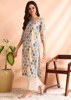 Dsk Studio Poly Rayon Foil Printed Straight Kurti