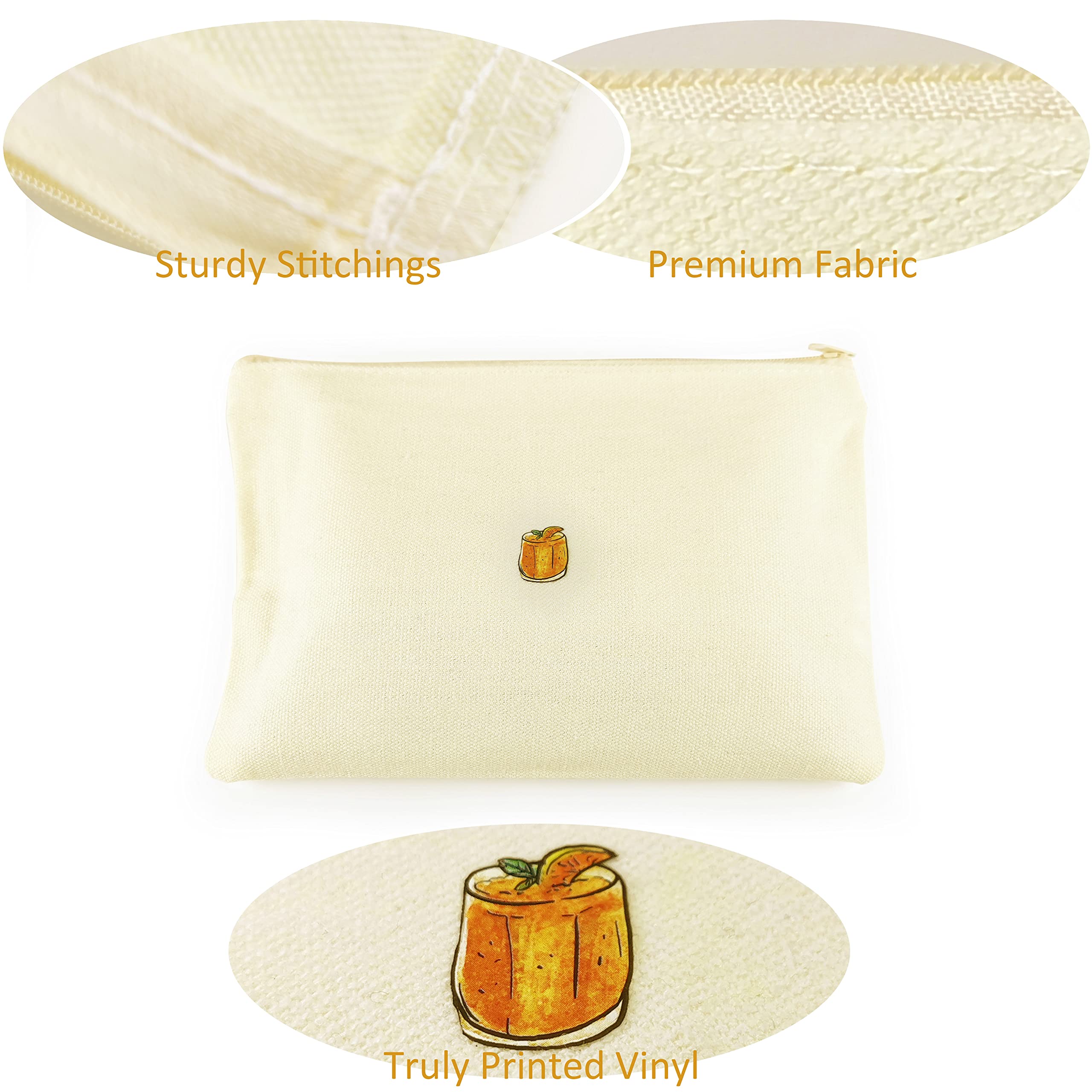 Koolmox Bulk Cosmetic Bags, 20pcs Multipurpose Makeup Bag with Zipper, Canvas Pencil Bag, Bulk Plain Beige Canvas Bag for Travel