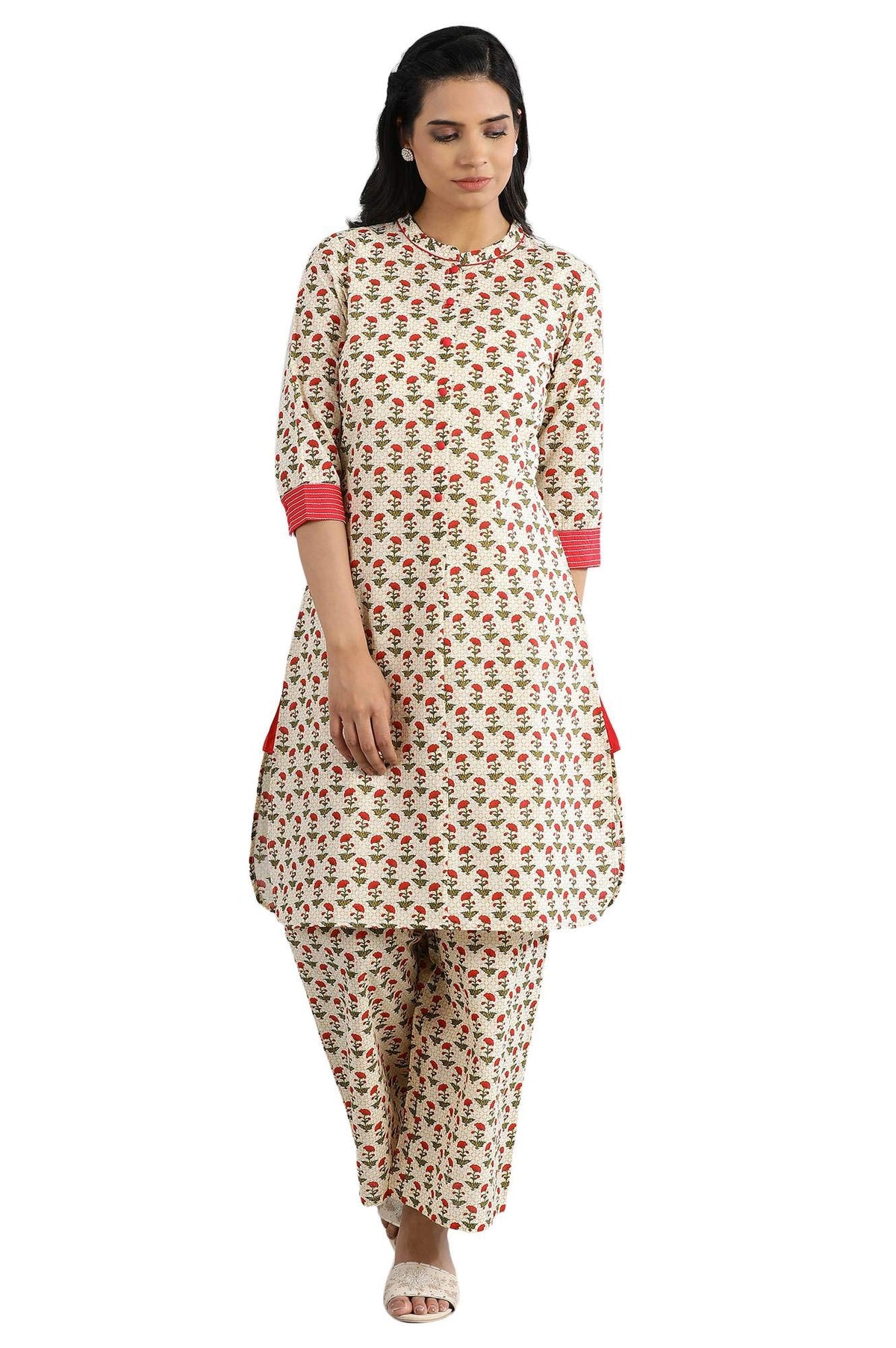 Aurelia WomenS Cotton Straight Salwar Suit Set (20Feas11567-100009_ Natural_ Medium)