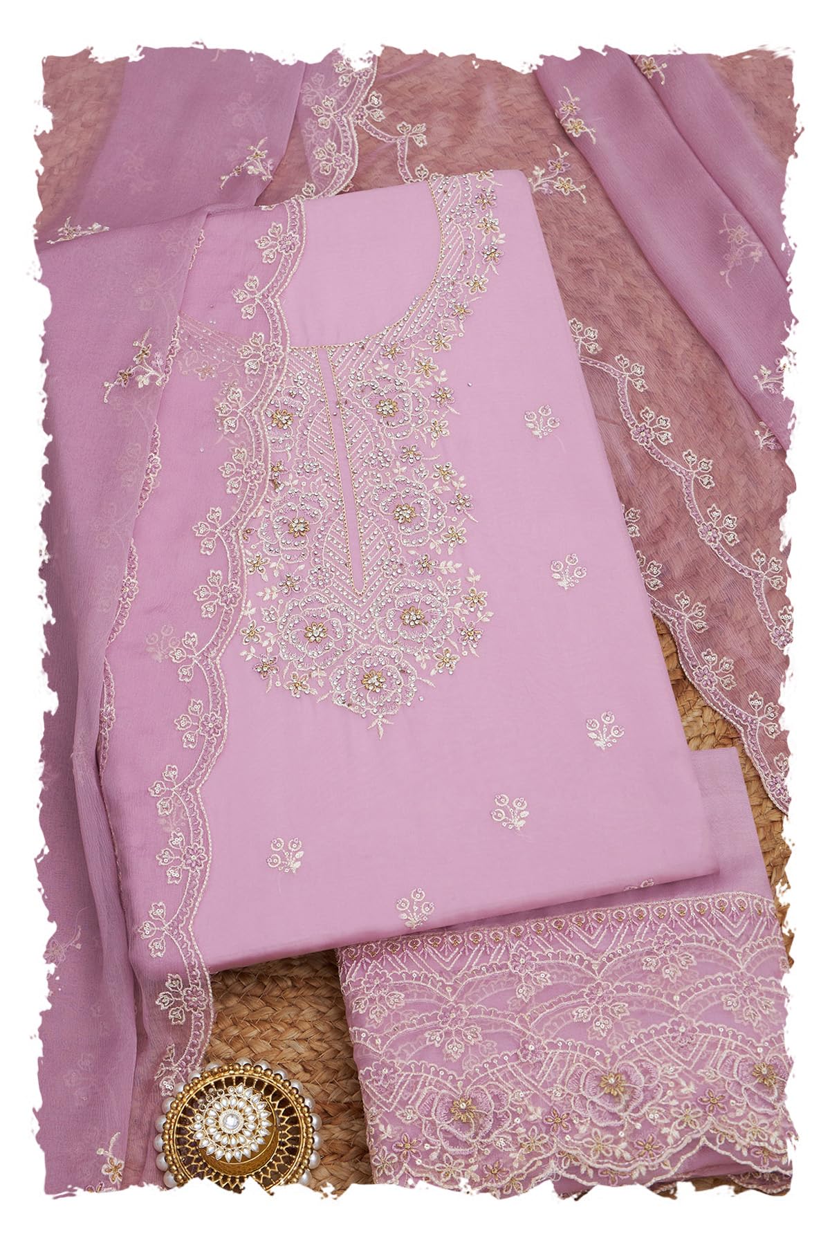 Soch Women Embroidered Unstitched Dress Material with Work