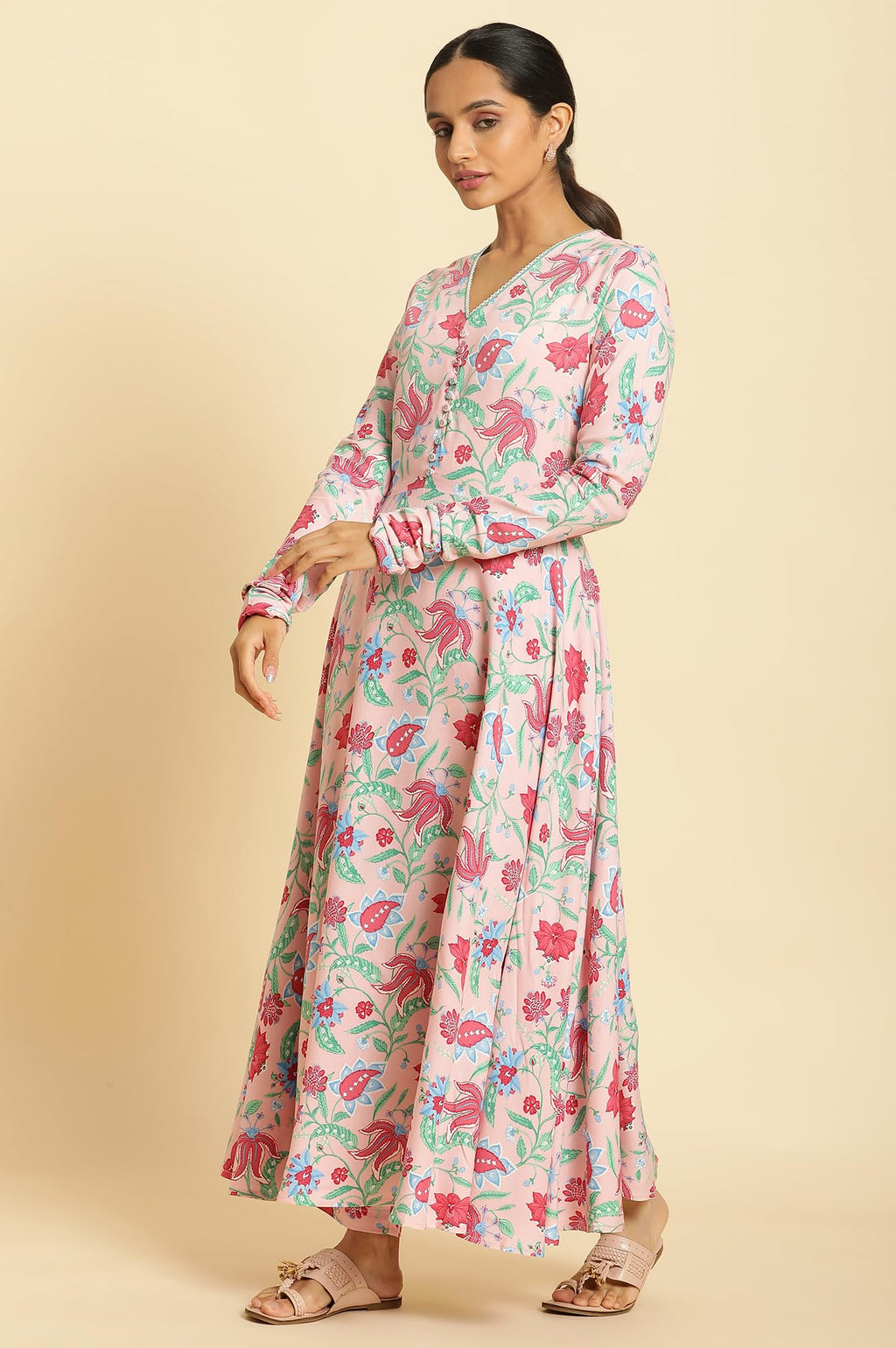 W For Woman Women'S Rayon Floral Kurta, Straight Pant & Dupatta