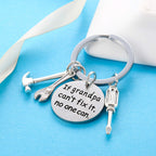 Grandpa Keychain Granddad Gifts From Grandson Granddaughter Christmas Gift Keyring Father's Day Gift For Grandpa (If grandpa can