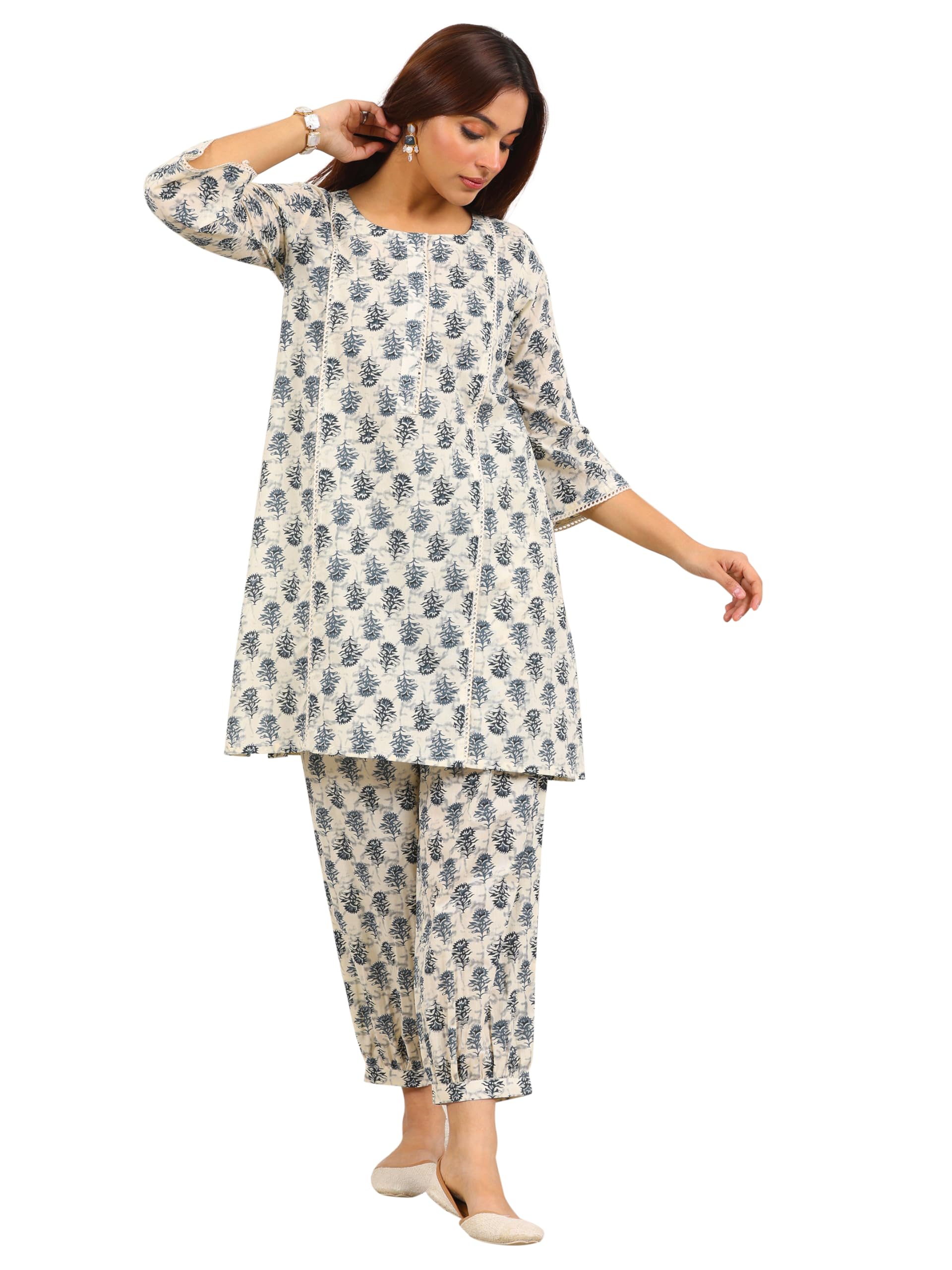 Libas Printed Pure Cotton Co-Ord Set-400436H-2Xl