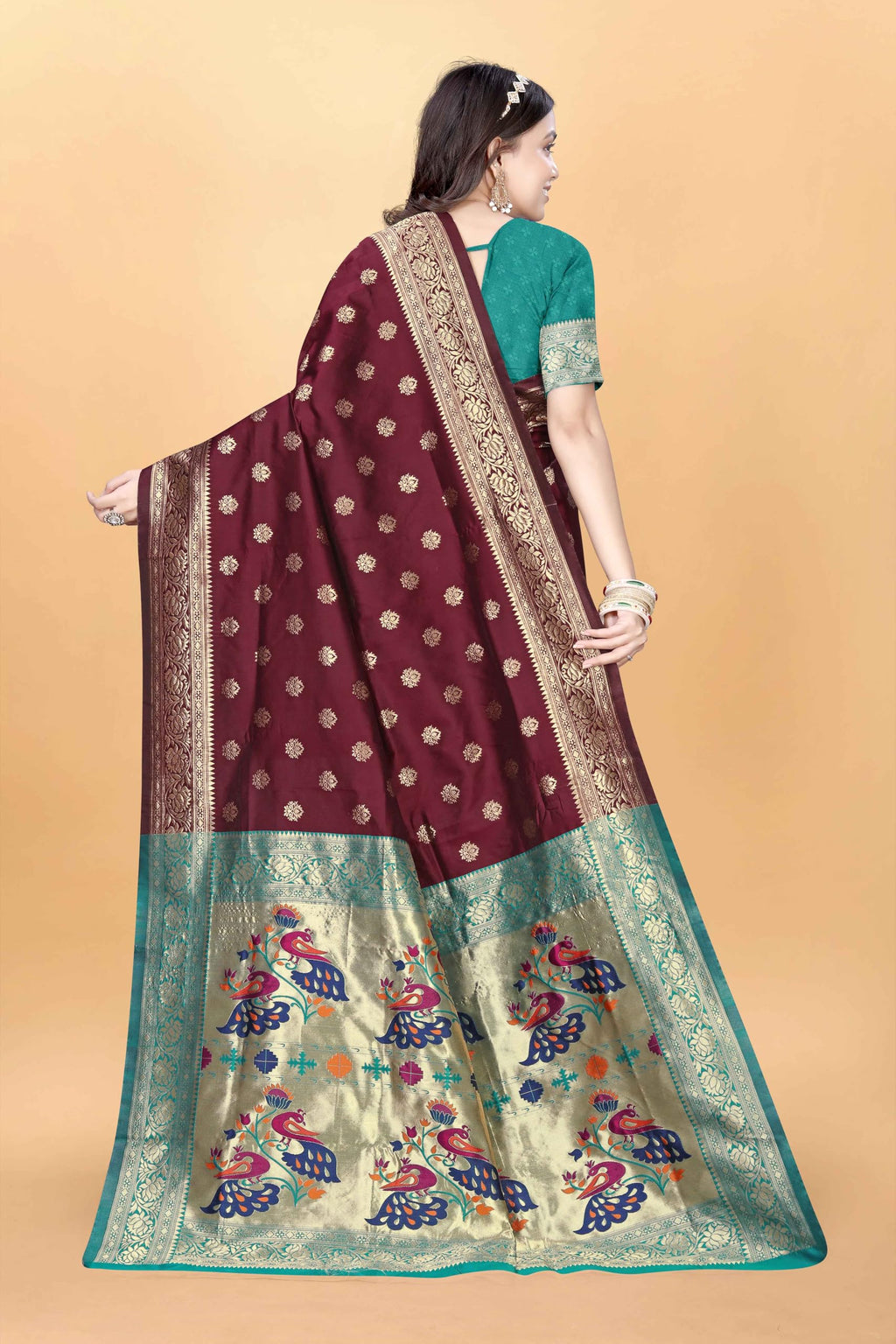Sugathari Womens Banarasi Saree Pure Paithani Kanjivaram Silk Soft new ladies 2024 Design Wear Pattu Sarees Latest Cotton Party