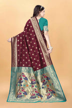 Sugathari Womens Banarasi Saree Pure Paithani Kanjivaram Silk Soft new ladies 2024 Design Wear Pattu Sarees Latest Cotton Party