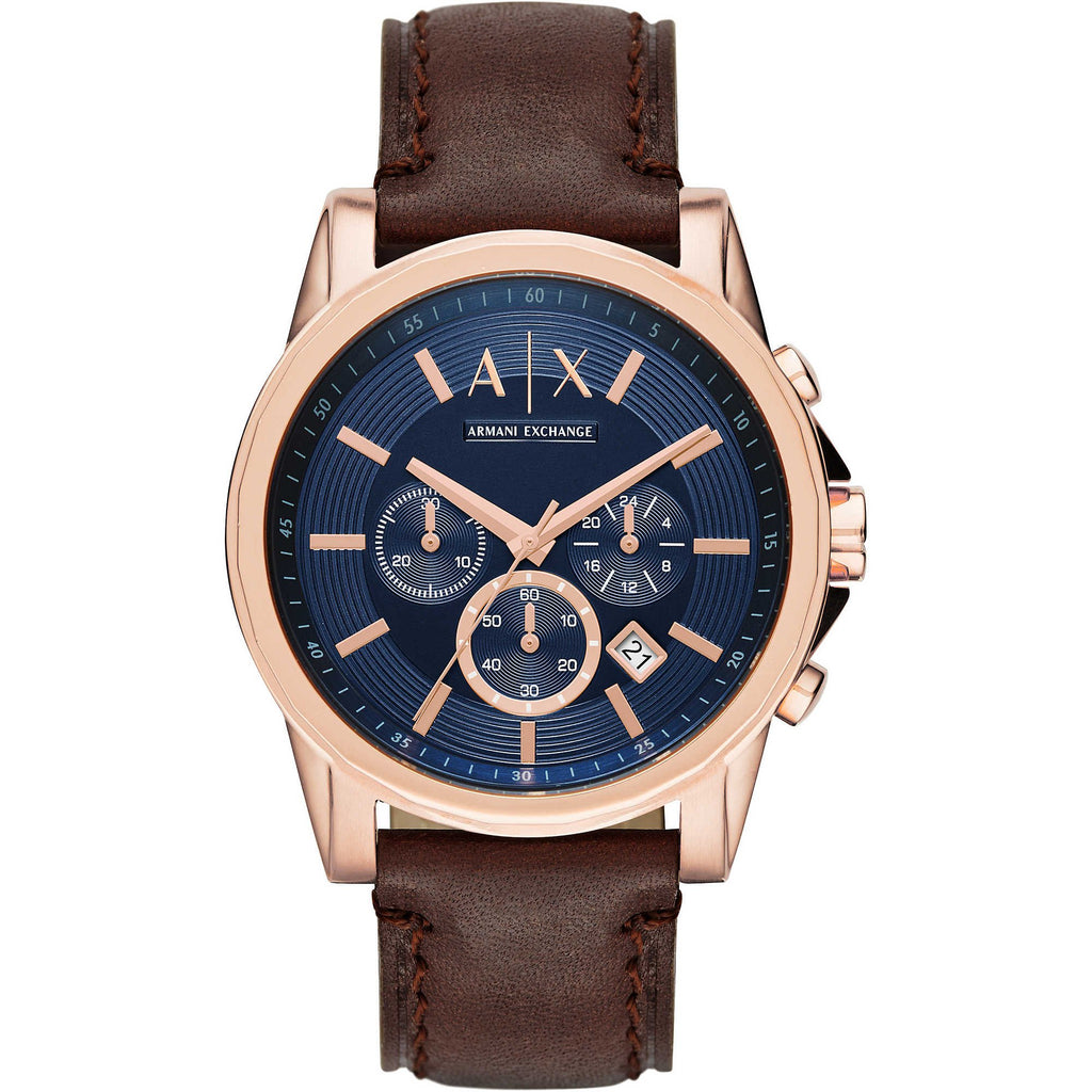 A|X Armani Exchange Men's Chronograph Brown Leather Watch (Model: AX2508)