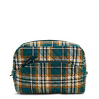 Vera Bradley Women's Cotton Large Cosmetic Makeup Organizer Bag, Orchard Plaid, One Size