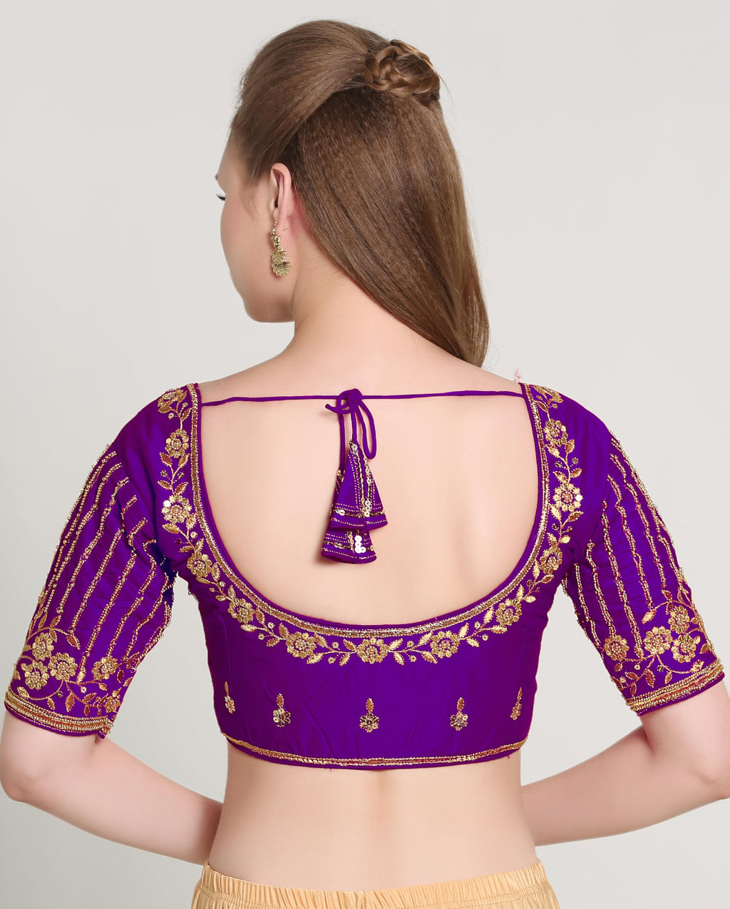 Pujia Mills WomenS Readymade Bridal Embroidery Blouse Multi Coding Maggam Work Moti Work Indian Ethnic Designer Stitched Readym