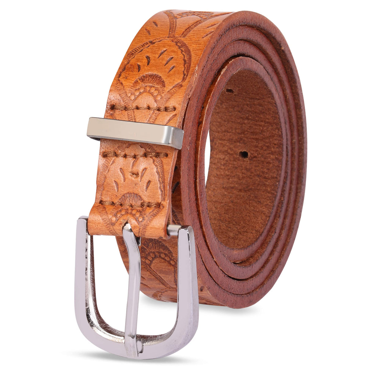 Trysco Girls & Women Two Tone Genuine Leather Hand Crafted Waist Belt For All Purpose