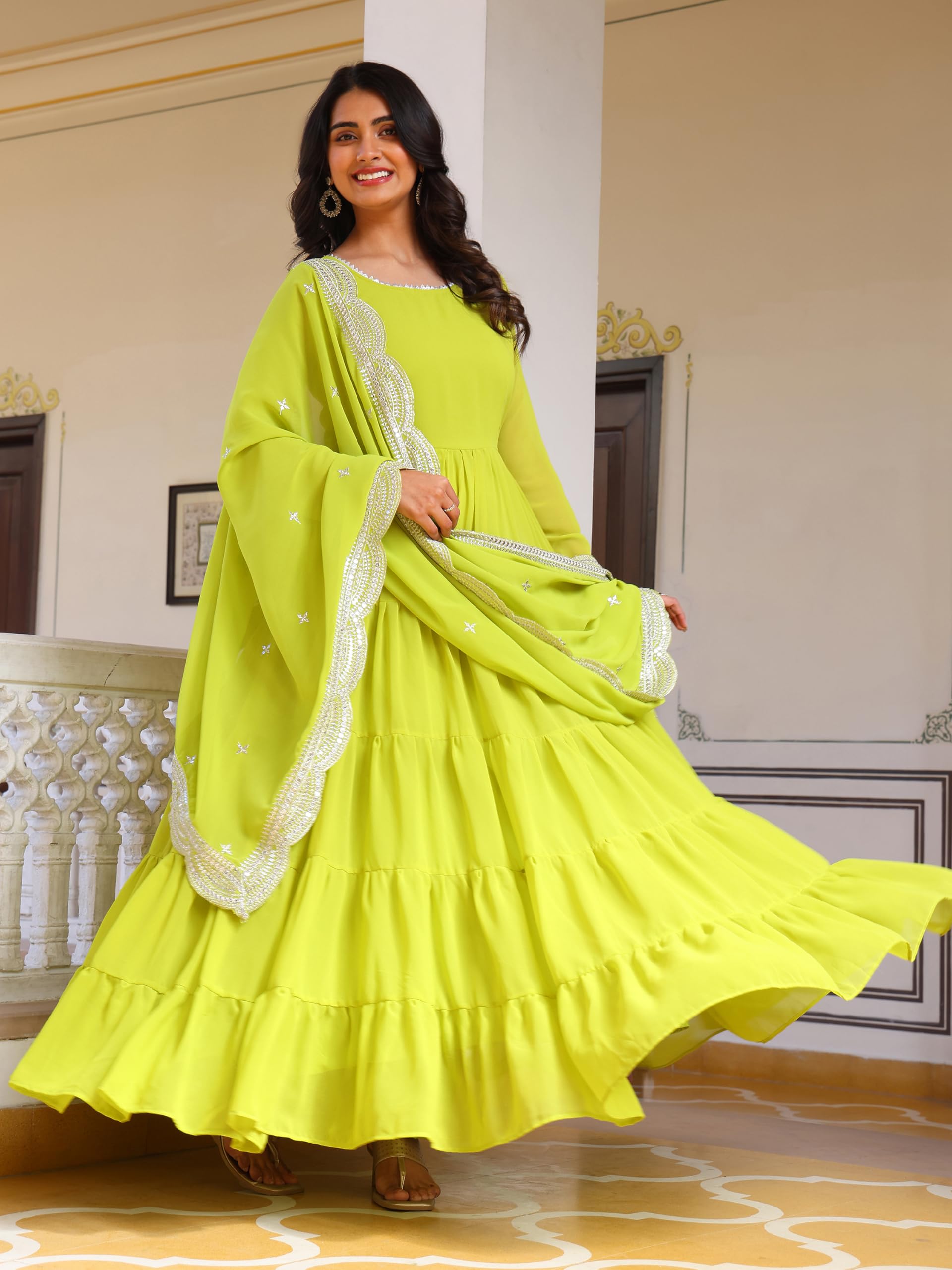 Fashion Basket Georgette Anarkali Kurta Set For Women