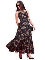 Ketch WomenS Polyester Maxi Dress (Khj6000432_Black/Beige/Multi