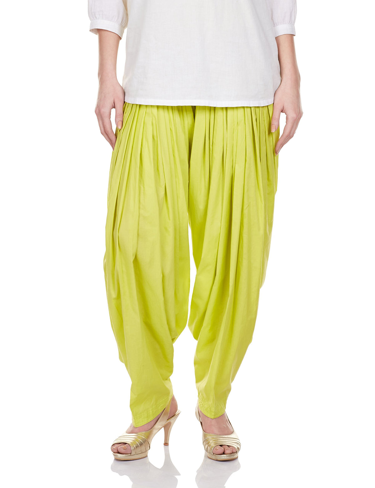 Aurelia WomenS Relaxed Patialas (Crk60025-01579_Green_Free Size)