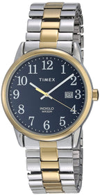 Timex Men's Easy Reader 38mm Watch - Two-Tone Case Blue Dial with Two-Tone Stainless Steel Expansion Band