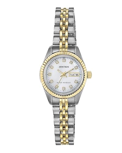 Armitron Women's 75/2475MOP Genuine Crystal Accented Two-Tone Bracelet Watch