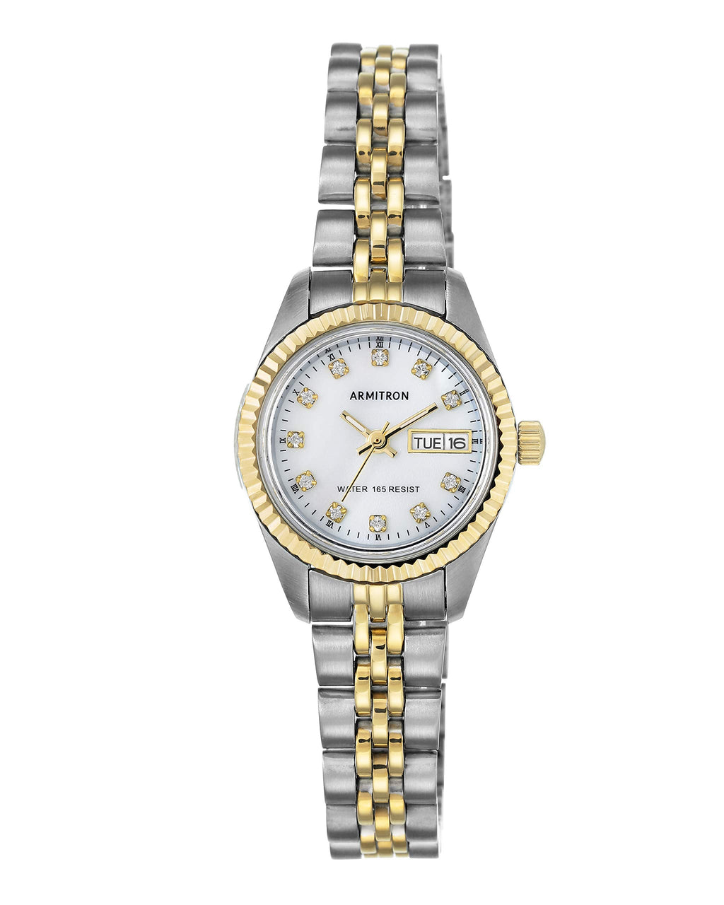 Armitron Women's 75/2475MOP Genuine Crystal Accented Two-Tone Bracelet Watch