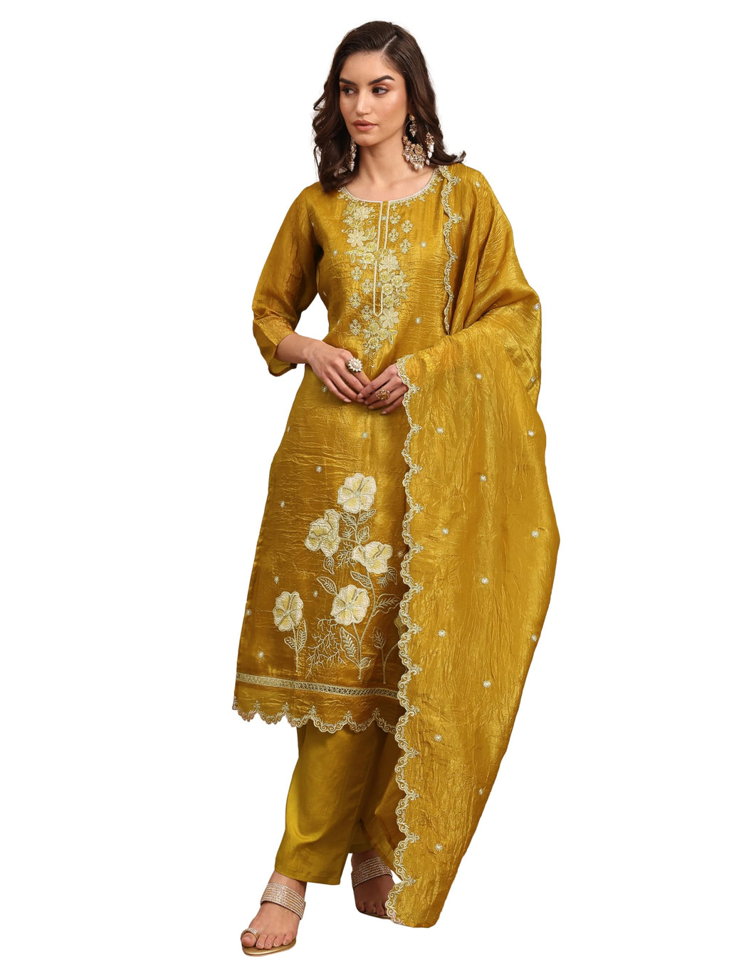 Libas Embroidered Organza Straight Kurta for Women (51997XXL)