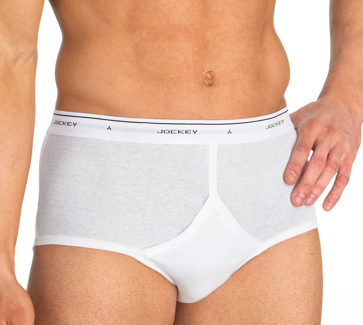 Jockey Mens Underwear classic Full Rise Brief - 3 Pack, Diamond White, 36