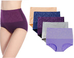 5-Pack High Waist Tummy Control Panties for Women, Cotton Underwear No Muffin Top Shapewear Brief Panties (5-Pack, Small)