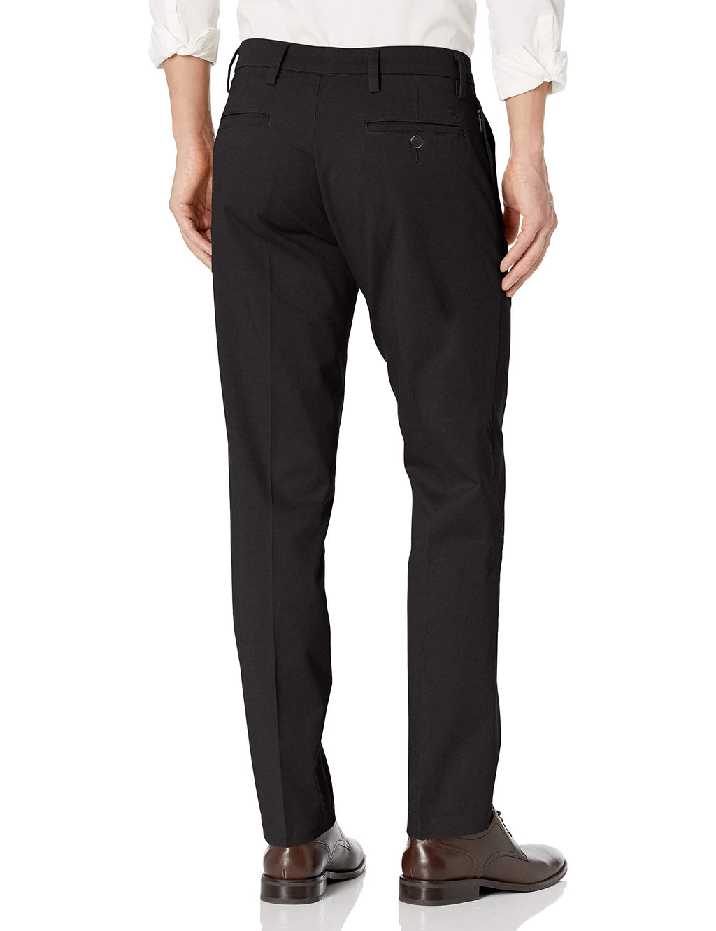 Dockers Men's Straight Fit Workday Khaki Smart 360 Flex Pants (Regular and Big & Tall), Black, 42W x 30L