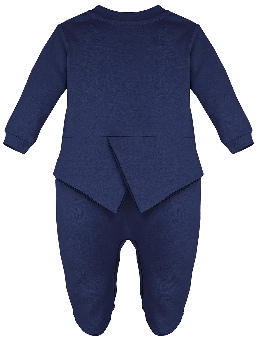 Lilax Baby Boy Gentleman Tuxedo Footie Christmas Holiday Outfit with Bow Tie Newborn Navy