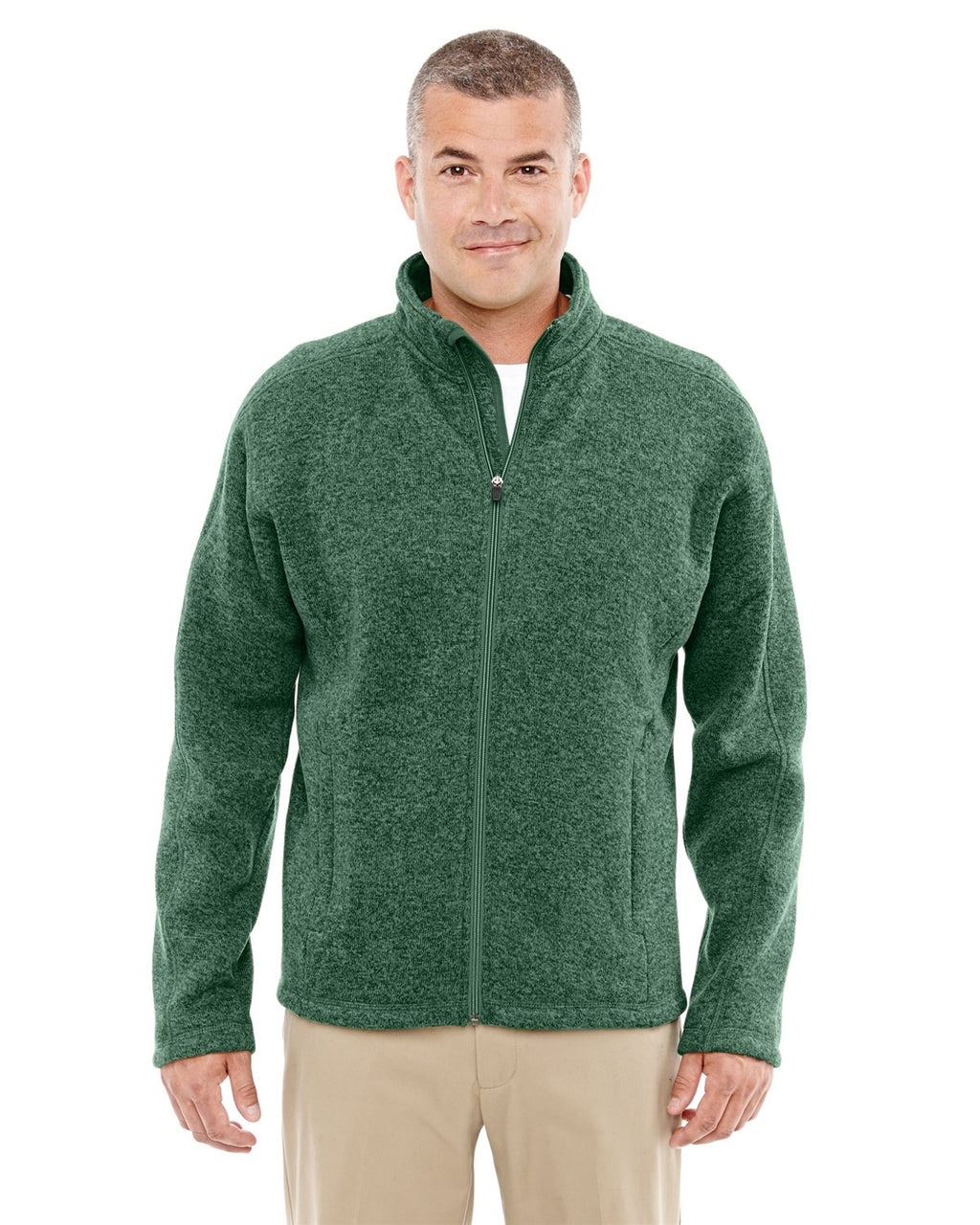 Mens Bristol Full-Zip Sweater Fleece Jacket - gREY HEATHER - S(D0102H7YEW6)