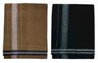 Prakasam Cotton Fine Quality Mens Kerala Style Thalapathi Border Single (1.28X2.00 Mtrs) -Dhoti-Kerala Single Mundu (Pack Of 2 D