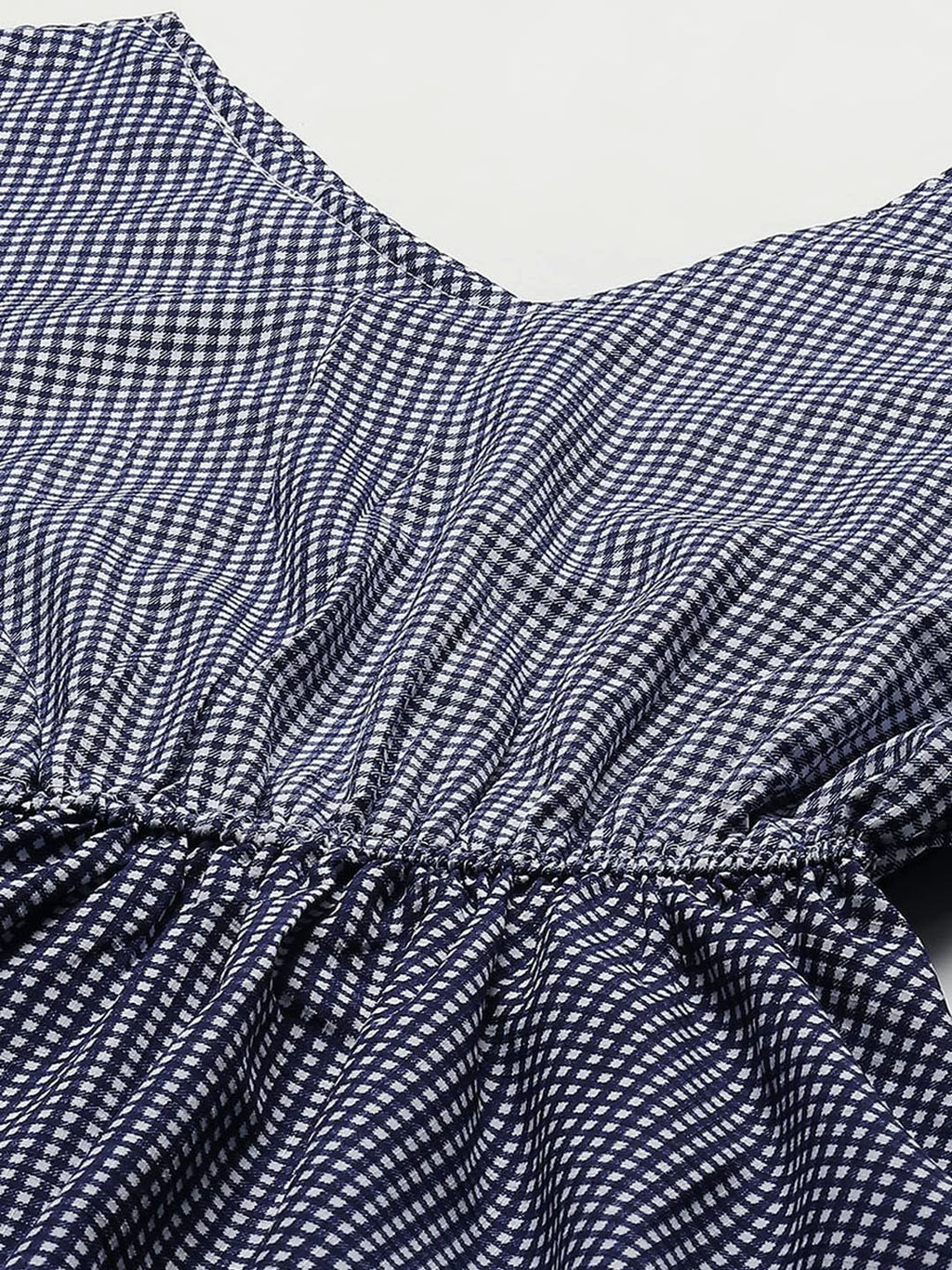 Aarika Womens Navy Blue Colour Polycrepe Check Dress (S-Xxl)