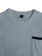 Indoprimo MenS Polyester T Shirt With Pocket Half Sleeves Round Neck Line Solid Pattern Loose Fit Classic Style And Standard Le